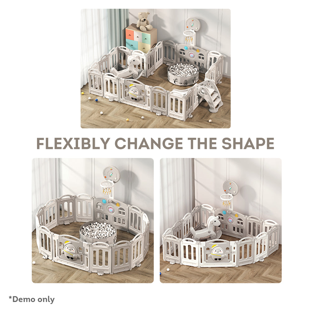 Eeeza Foldable Children's Playpen With Mat