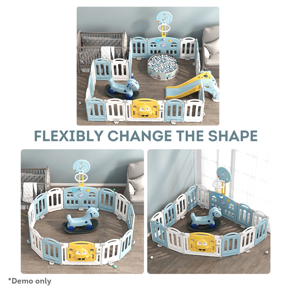 Eeeza Foldable Children's Playpen With Mat
