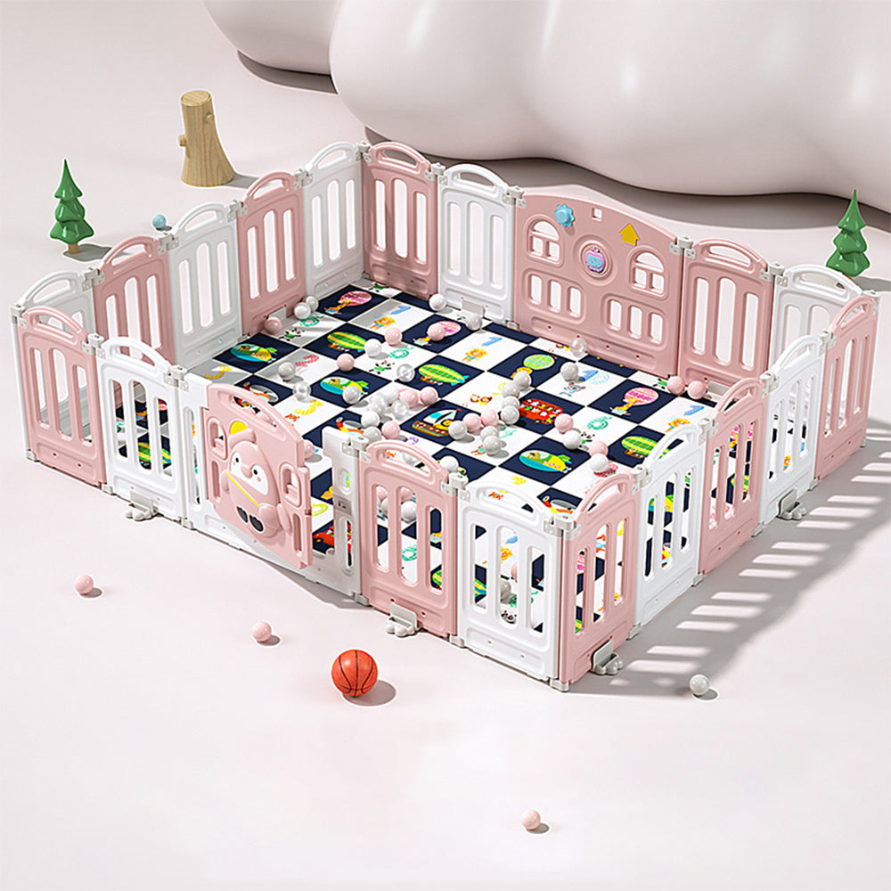 Eeeza Foldable Children's Playpen With Mat