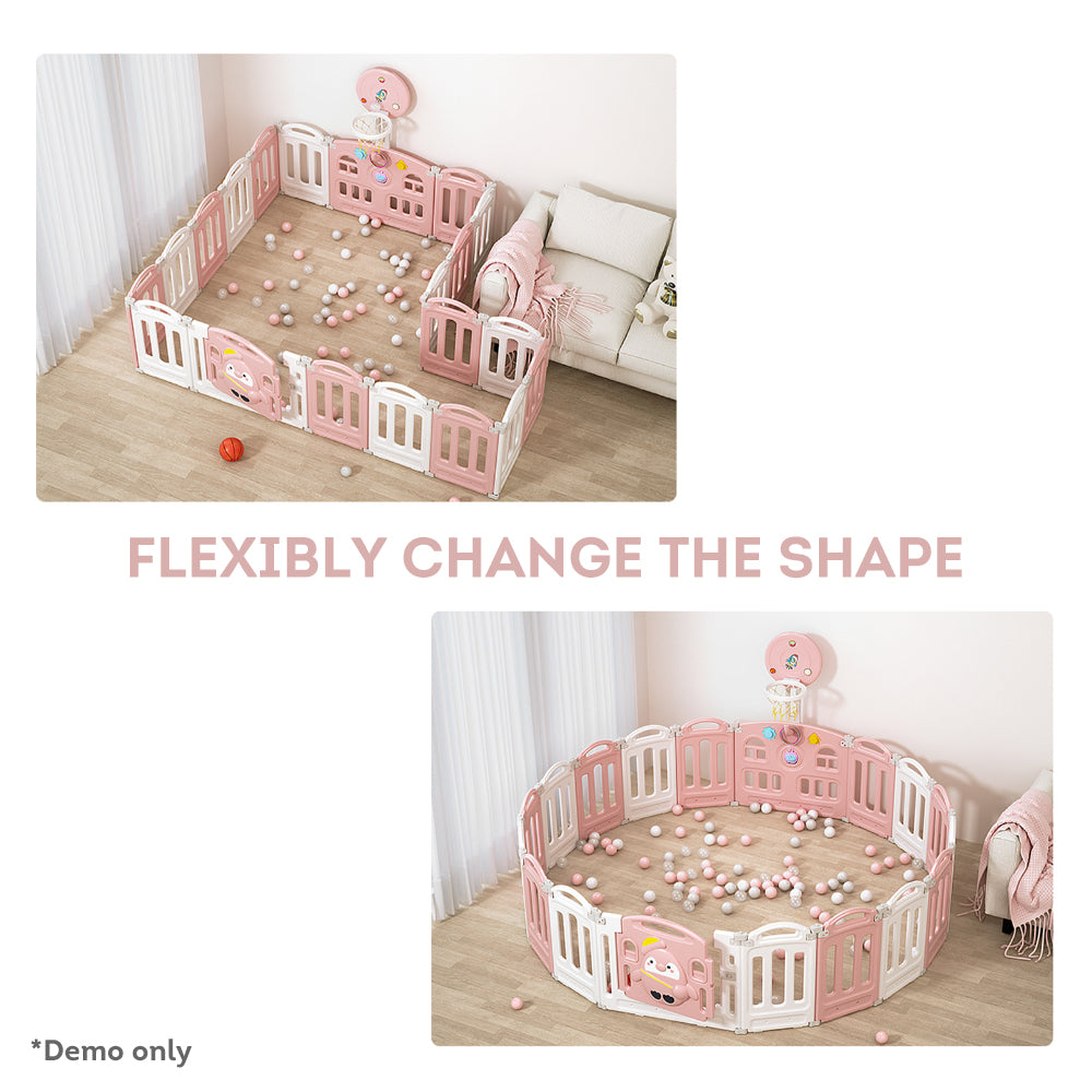 Eeeza Foldable Children's Playpen With Mat