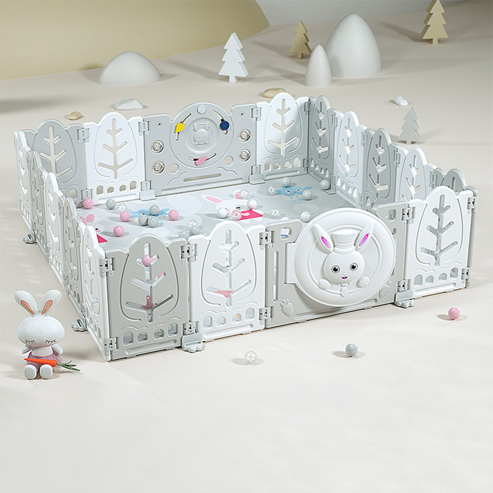 Eeeza Foldable Children's Playpen With Mat