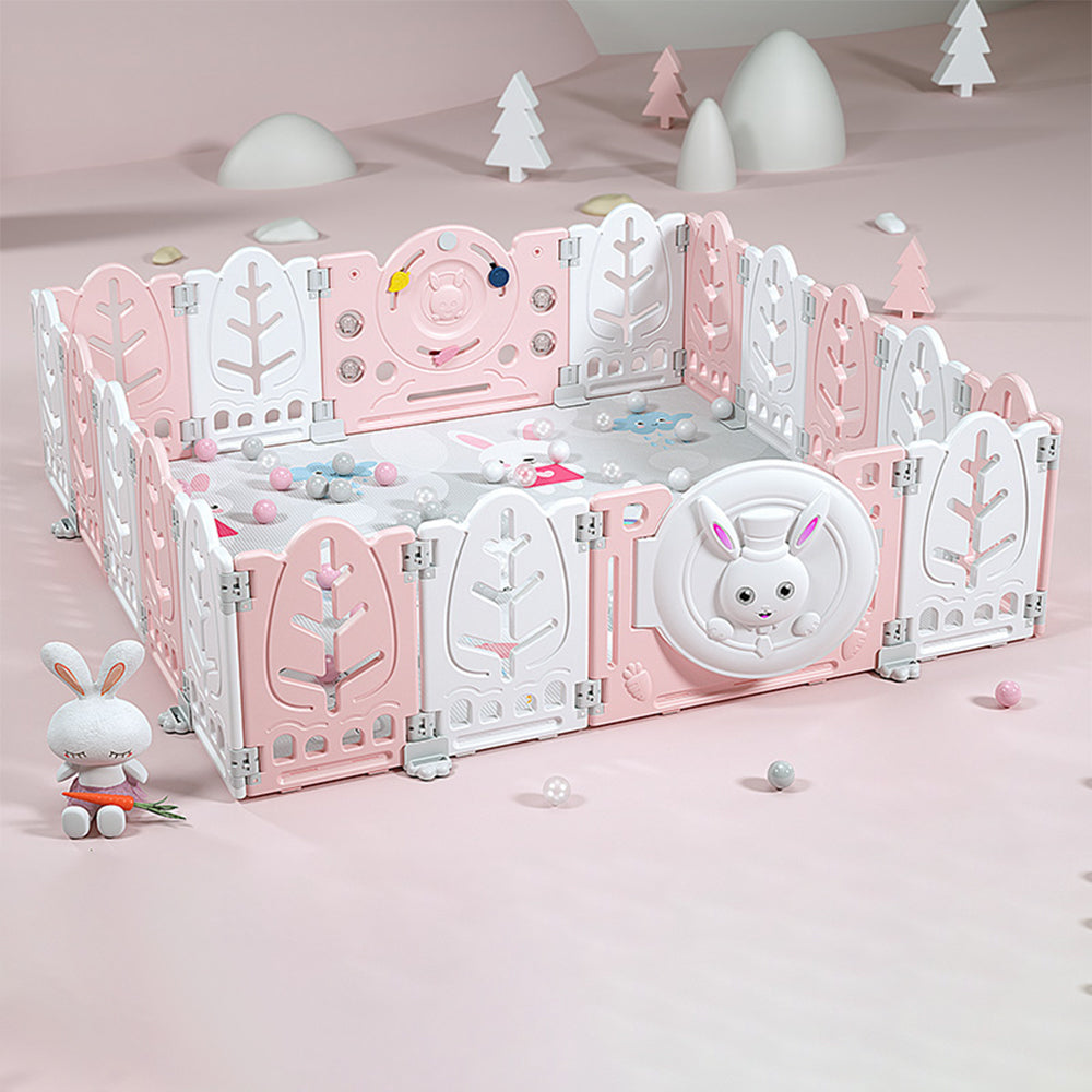Eeeza Foldable Children's Playpen With Mat