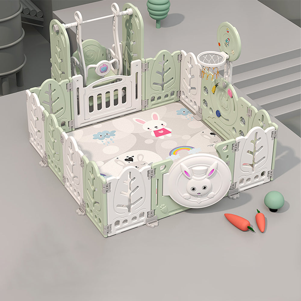 Eeeza Foldable Children's Playpen With Swing