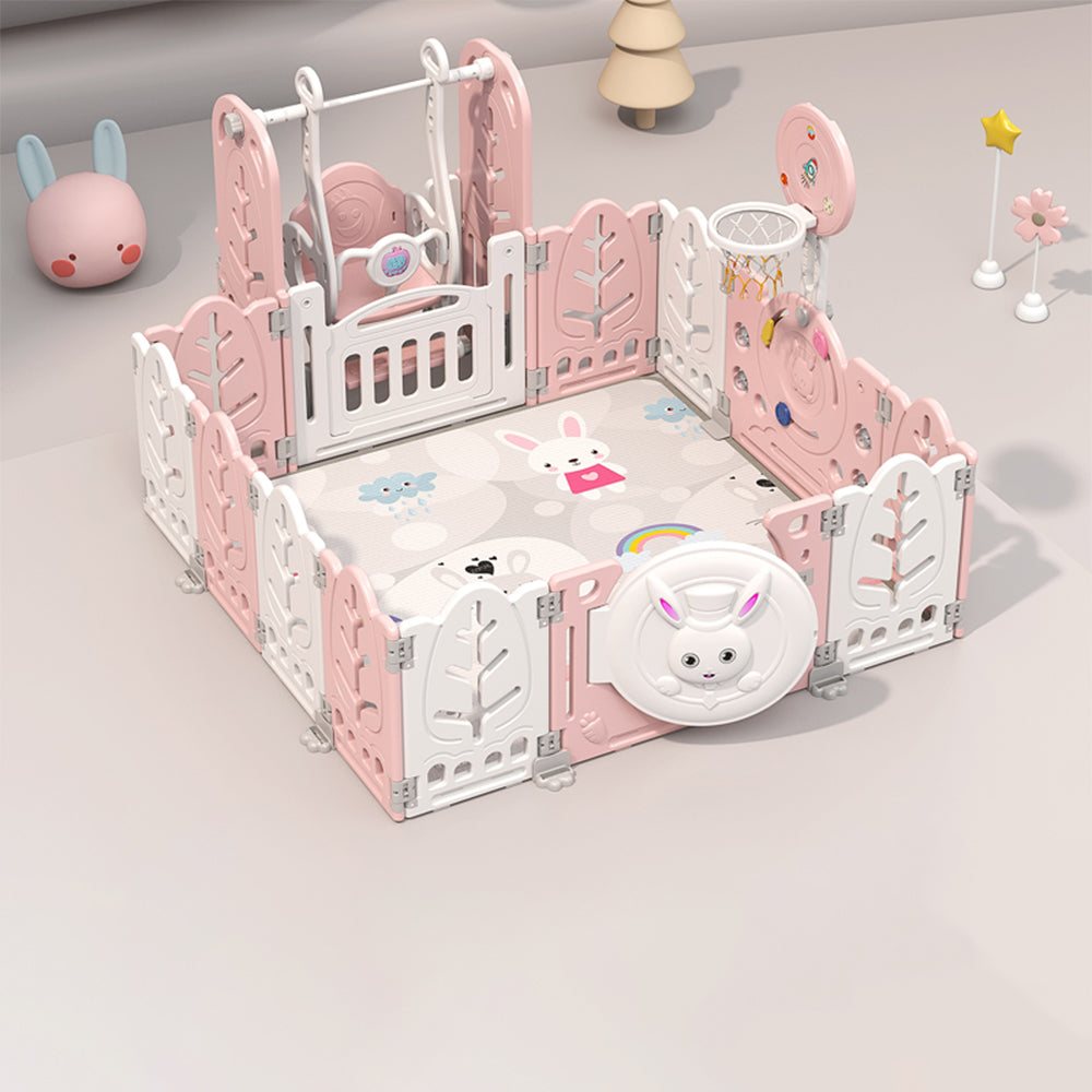Eeeza Foldable Children's Playpen With Swing