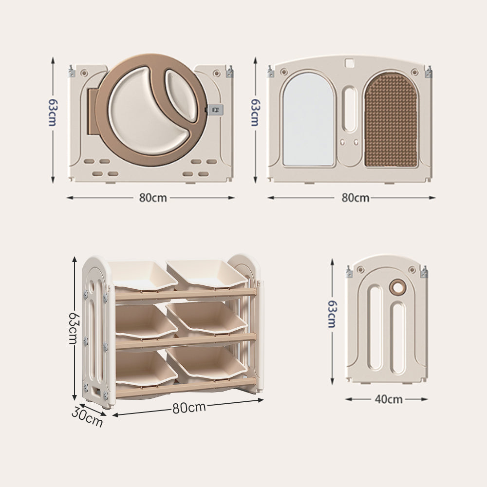 Eeeza Foldable Children's Playpen With Storage Rack