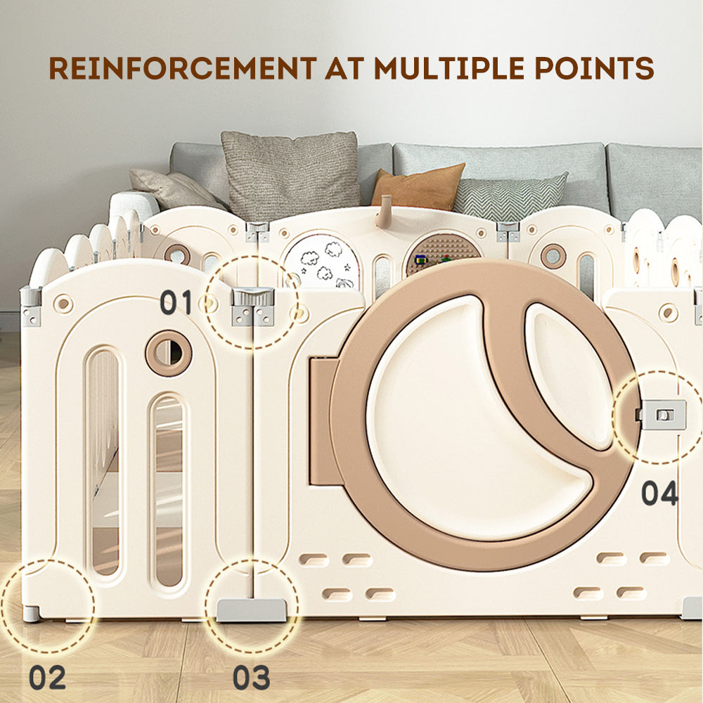 Eeeza Foldable Children's Playpen With Storage Rack