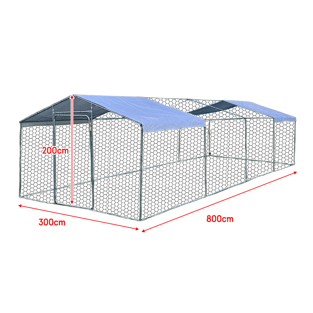 Eeeza 2m/4m/6m/8m Chicken Cage Duck Cage With Cover