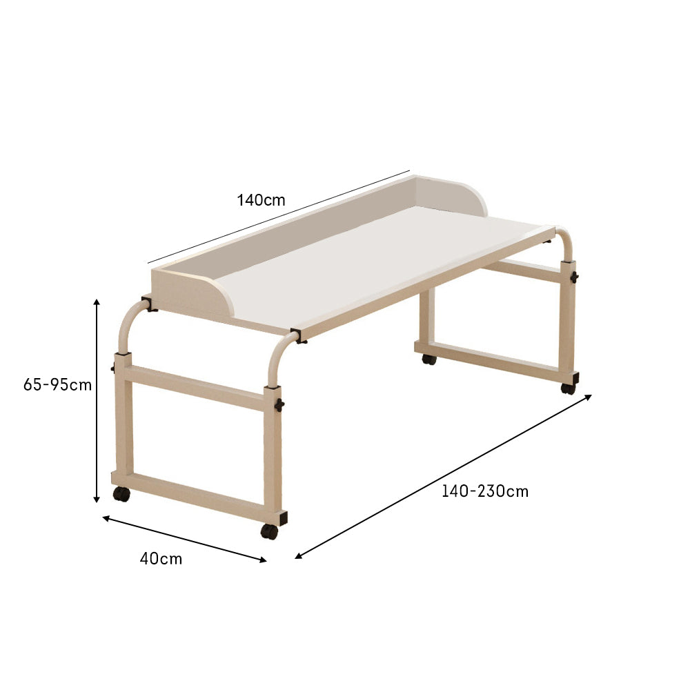 Eeeza Adjustable Overbed Table – Expanding Rolling Desk for Beds, Sofas & More