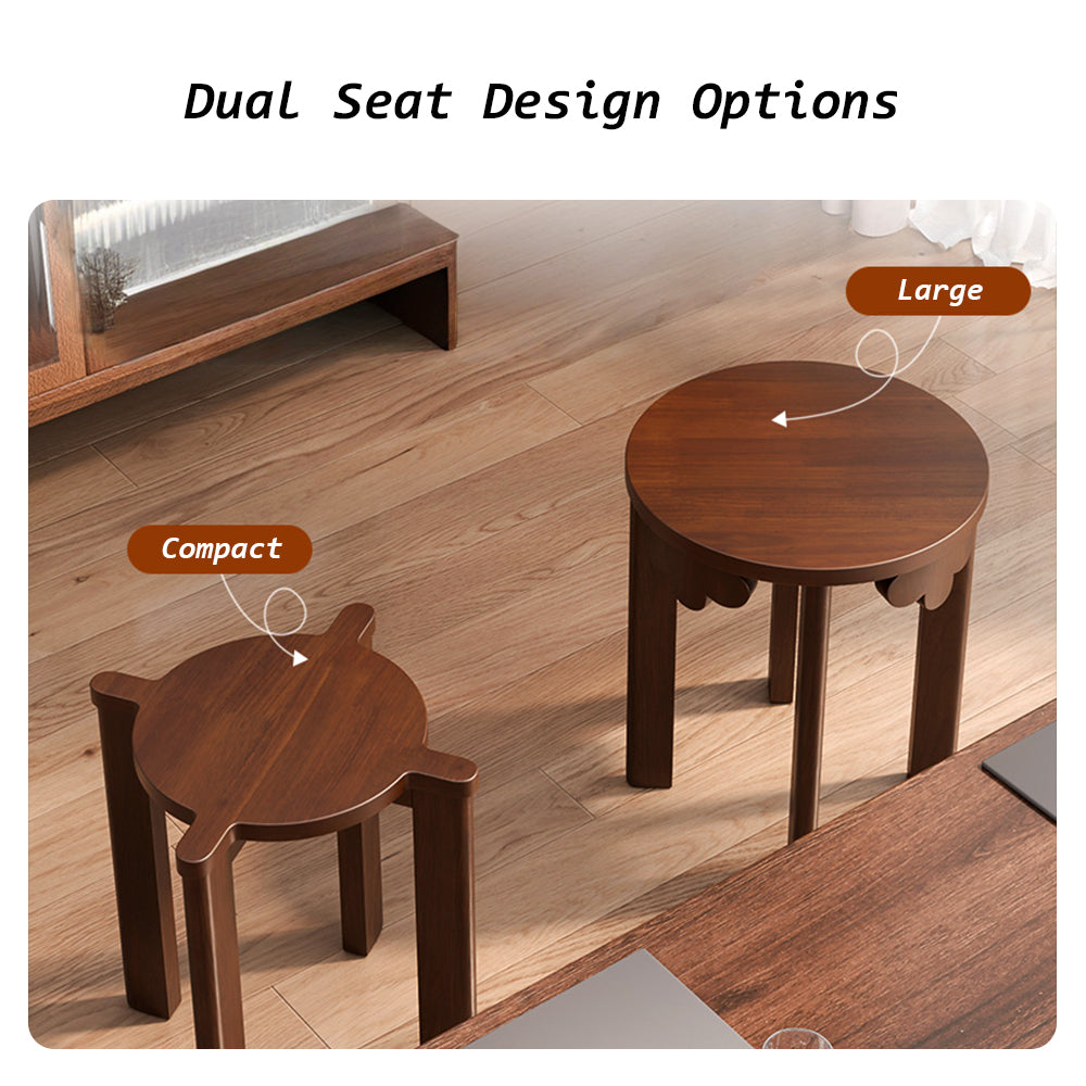 Eeeza 6-in-1 Stackable Oak Stool Set