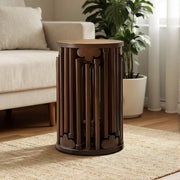Eeeza 6-in-1 Stackable Oak Stool Set