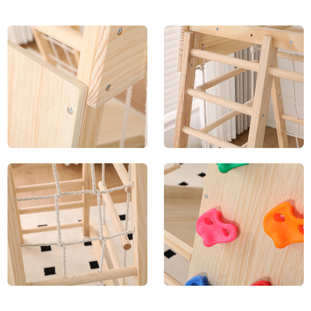 Eeeza Multi-function Pine Wood Climber Play System