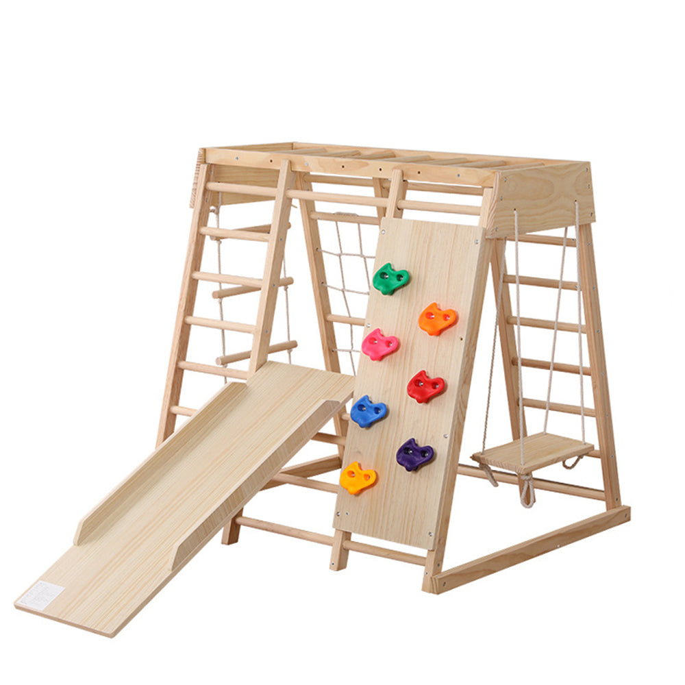 Eeeza Multi-function Pine Wood Climber Play System