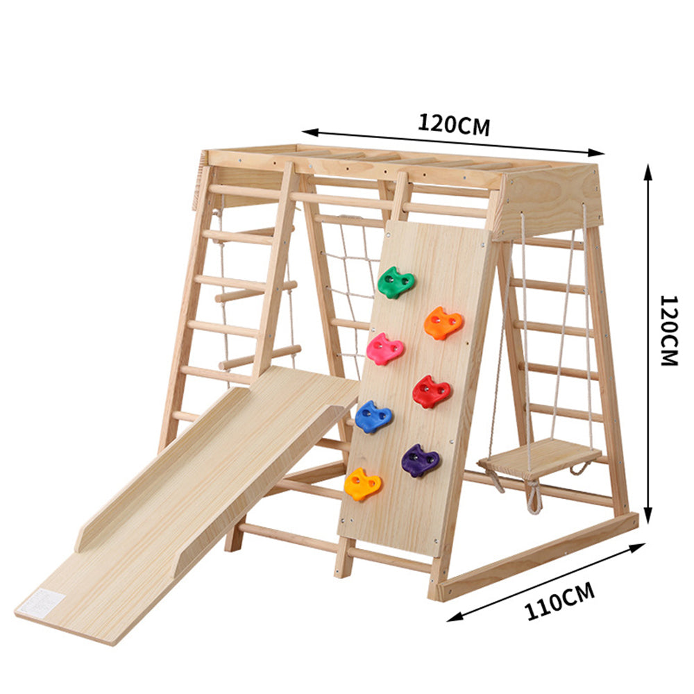 Eeeza Multi-function Pine Wood Climber Play System