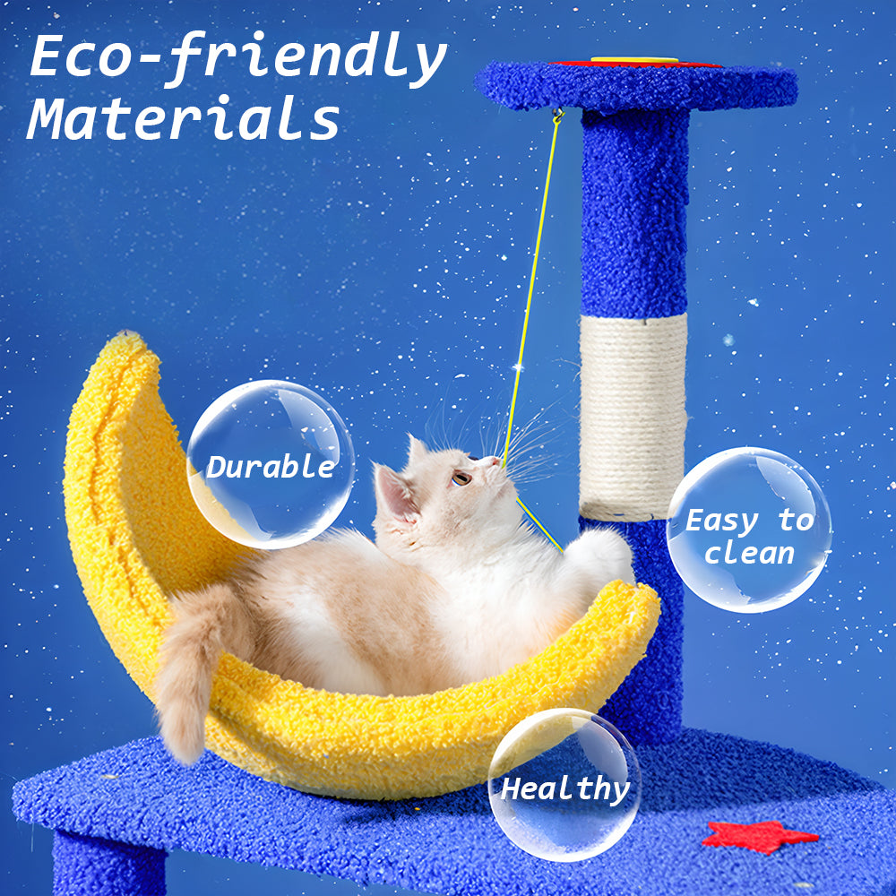 Eeeza Multi-functional Tiered Starry Sky Themed Cat Tree