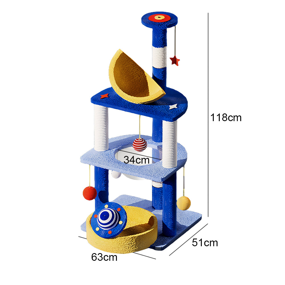 Eeeza Multi-functional Tiered Starry Sky Themed Cat Tree