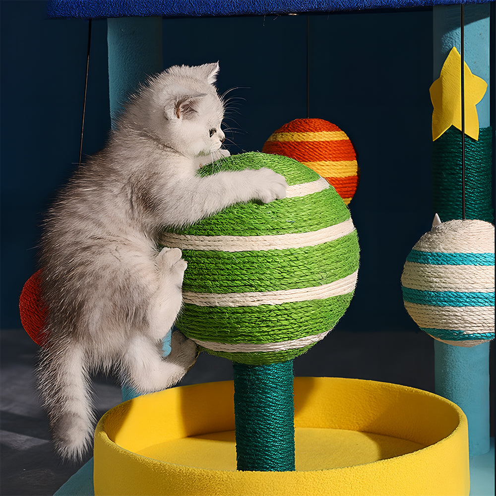 Eeeza Multi-functional Tiered Starry Sky Themed Cat Tree