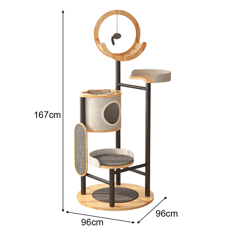 Eeeza Iron Frame House-Themed Multi-Level Cat Tree