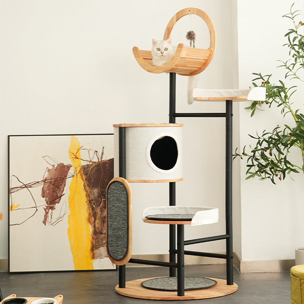 Eeeza Iron Frame House-Themed Multi-Level Cat Tree
