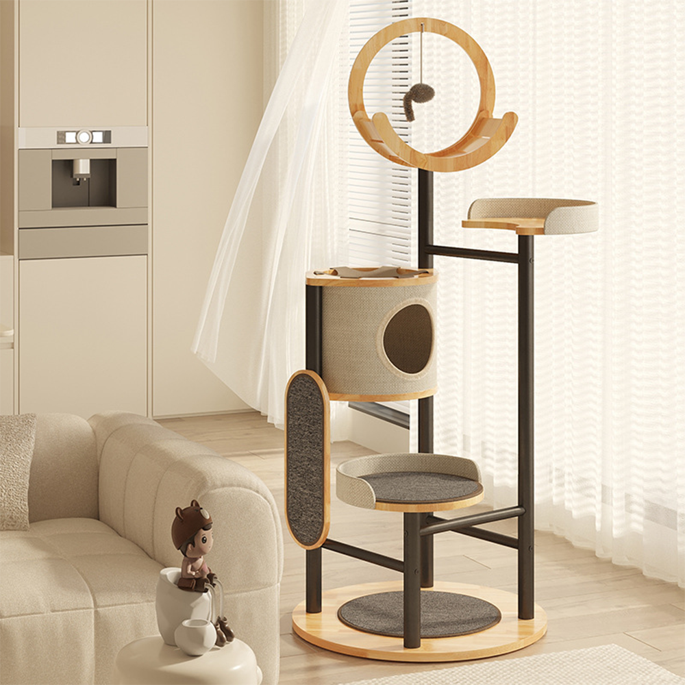 Eeeza Iron Frame House-Themed Multi-Level Cat Tree