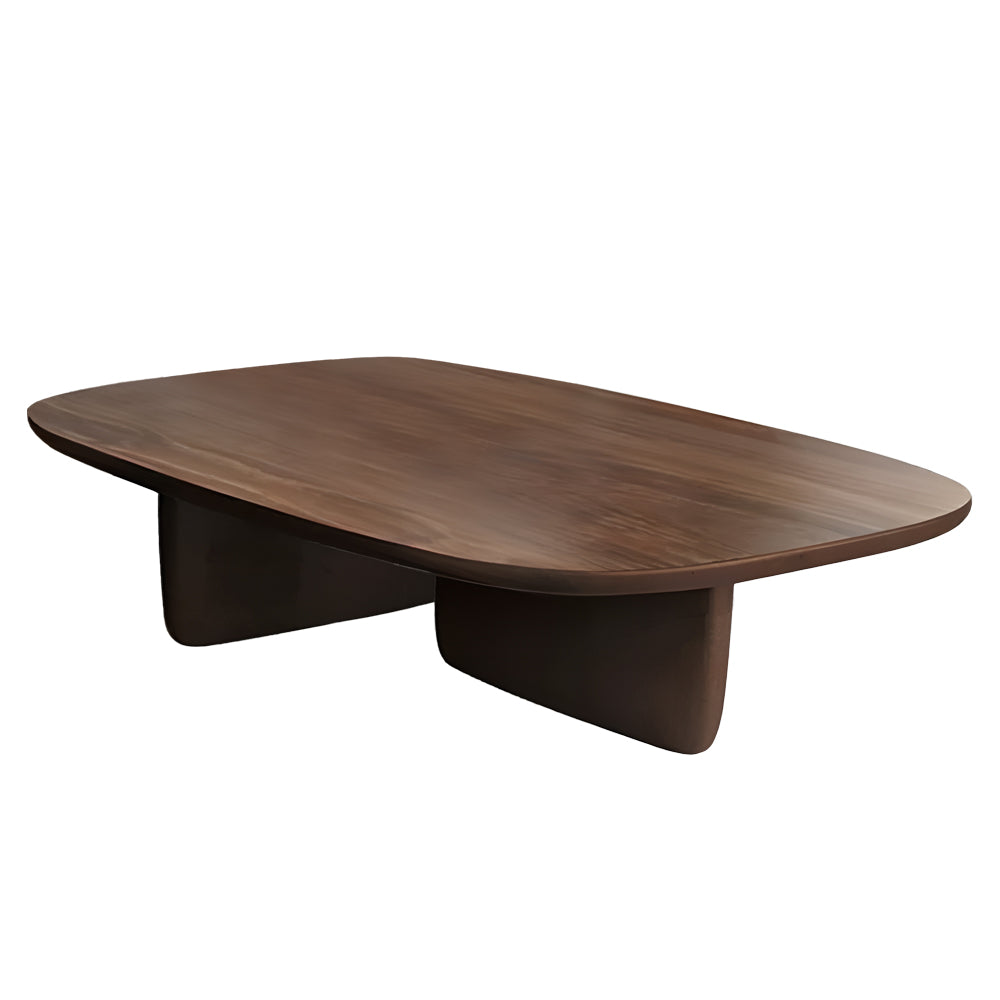 Eeeza Modern Solid Wood Coffee Table – Sculpted Minimalism with Everyday Utility