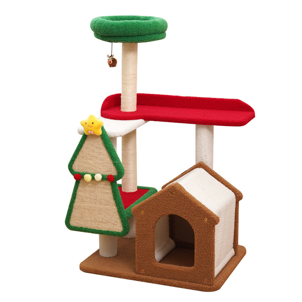 Eeeza Christmas-Themed Multi-Level Cat Tree