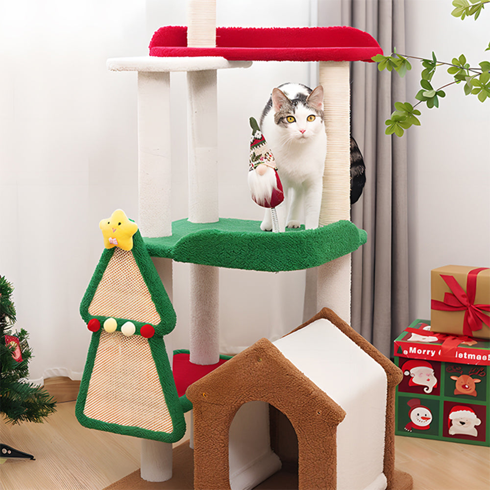 Eeeza Christmas-Themed Multi-Level Cat Tree