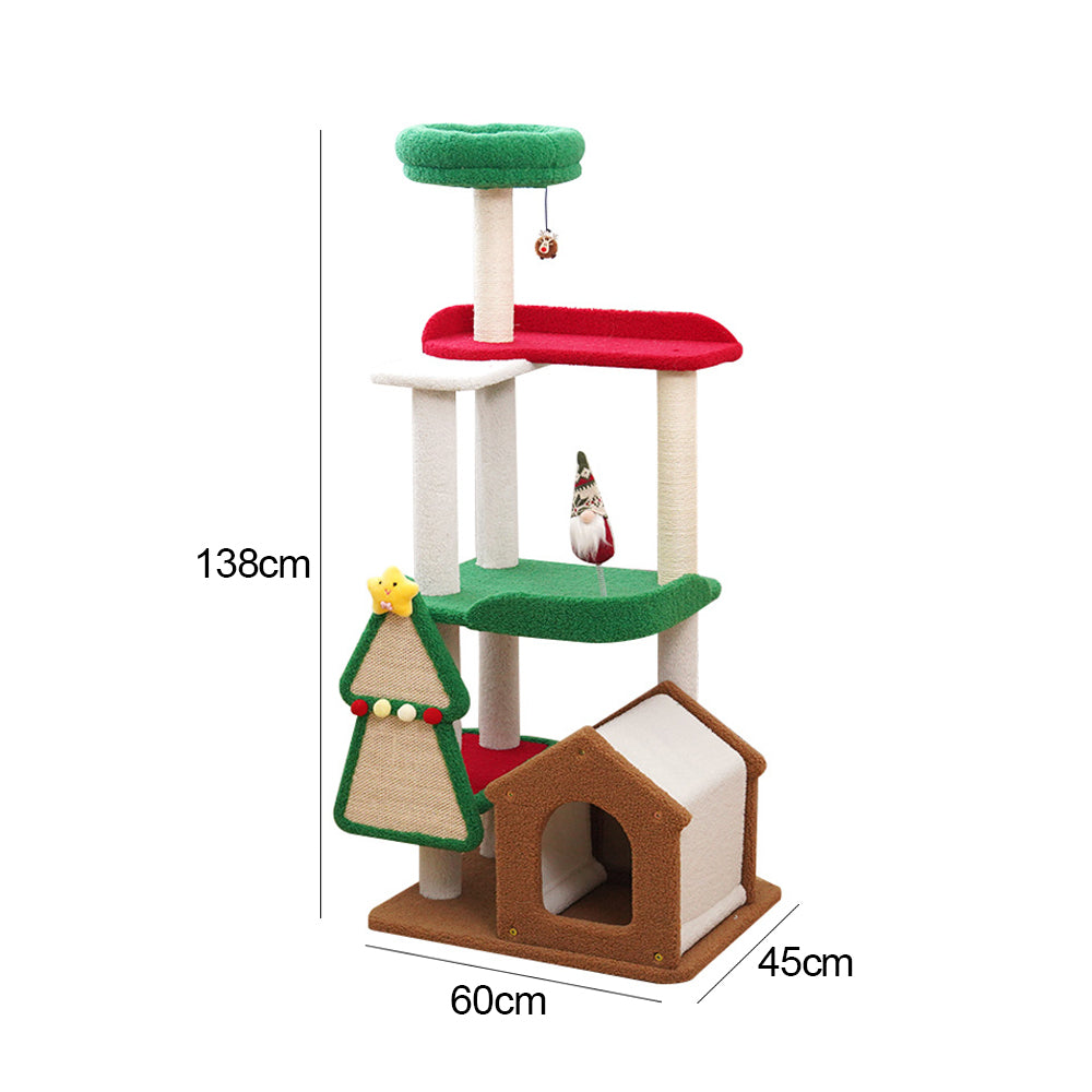 Eeeza Christmas-Themed Multi-Level Cat Tree