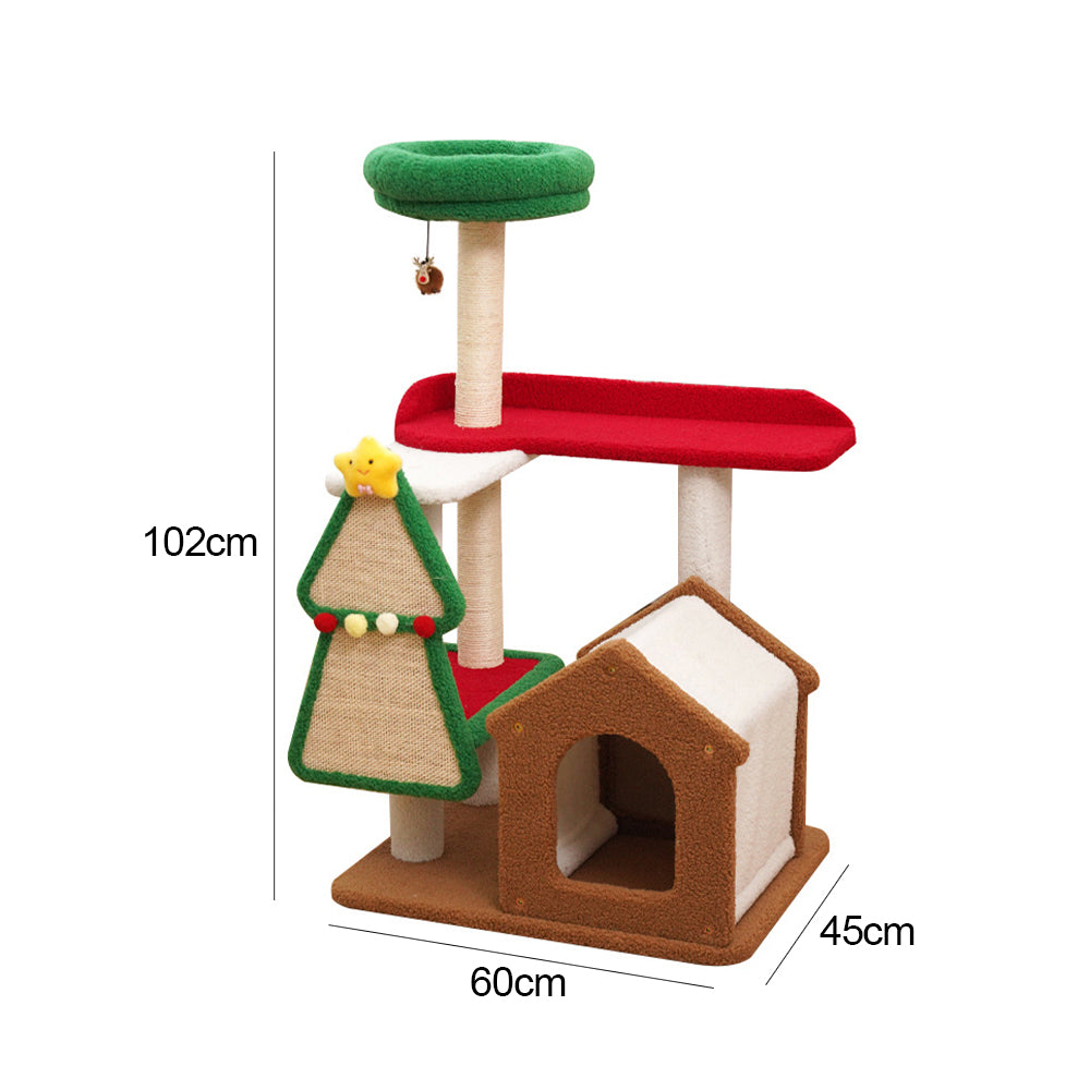 Eeeza Christmas-Themed Multi-Level Cat Tree
