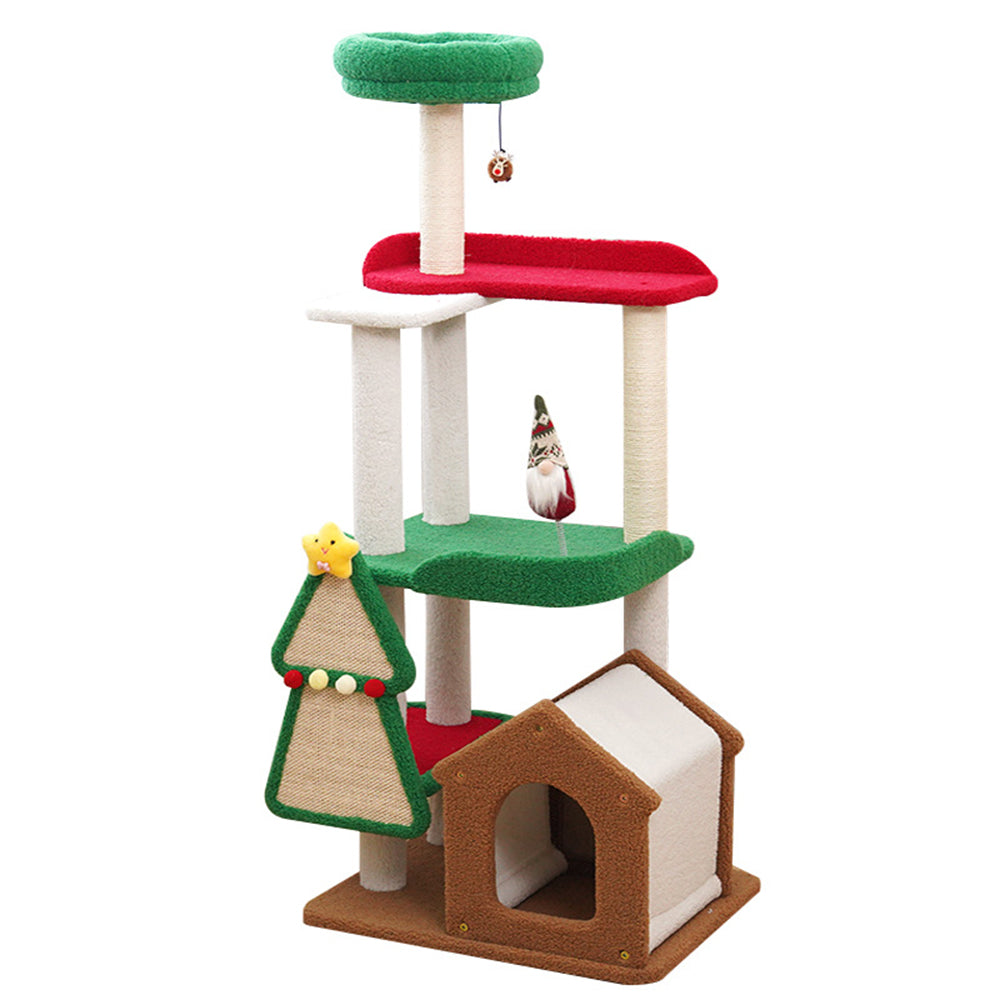 Eeeza Christmas-Themed Multi-Level Cat Tree