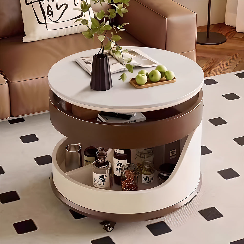 Eeeza Foldable Multi-Layer Solid Wood Storage Coffee Table