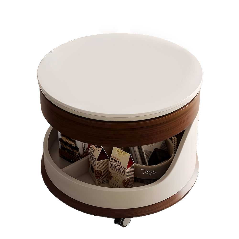 Eeeza Foldable Multi-Layer Solid Wood Storage Coffee Table
