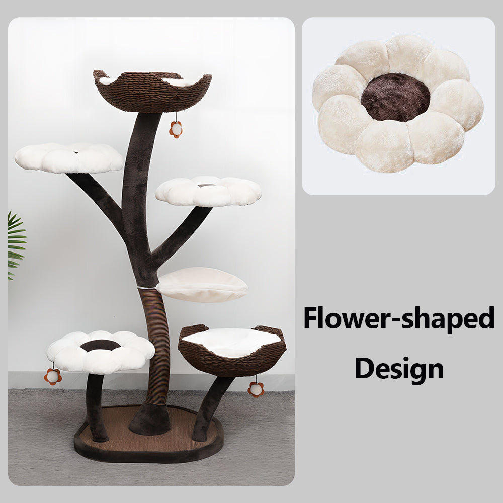 Eeeza Petals-Themed Multi-Level Cat Tree