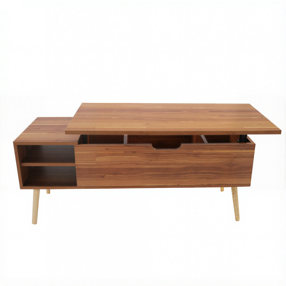 Eeeza Lift-Top Coffee Table – Hidden Storage, Adjustable Height, Minimalist Design for Living Room & Office