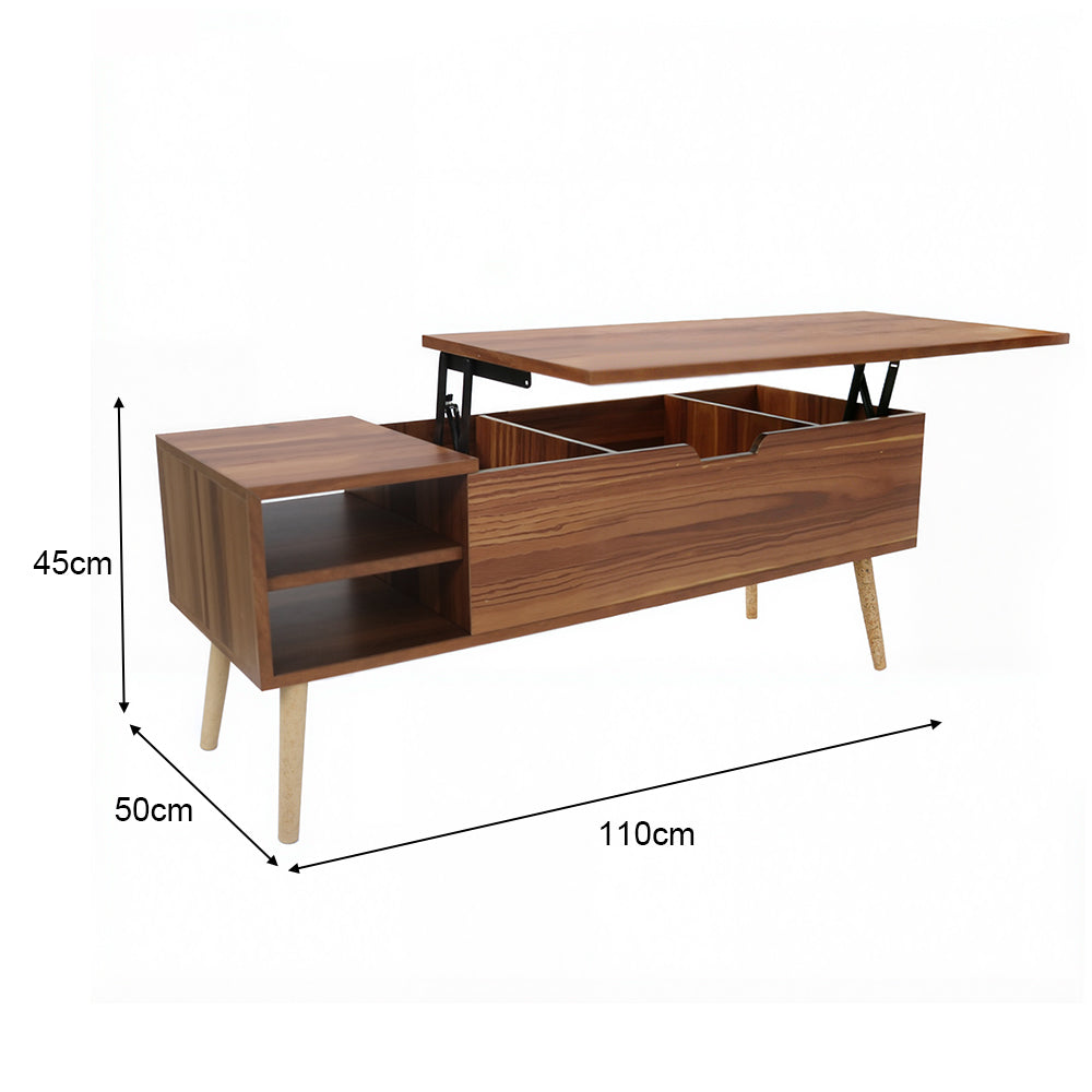 Eeeza Lift-Top Coffee Table – Hidden Storage, Adjustable Height, Minimalist Design for Living Room & Office