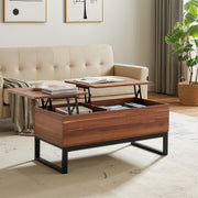Eeeza Dual Lift-Top Coffee Table – Double Adjustable Surfaces, Hidden Storage, Industrial Style for Living Room & Office