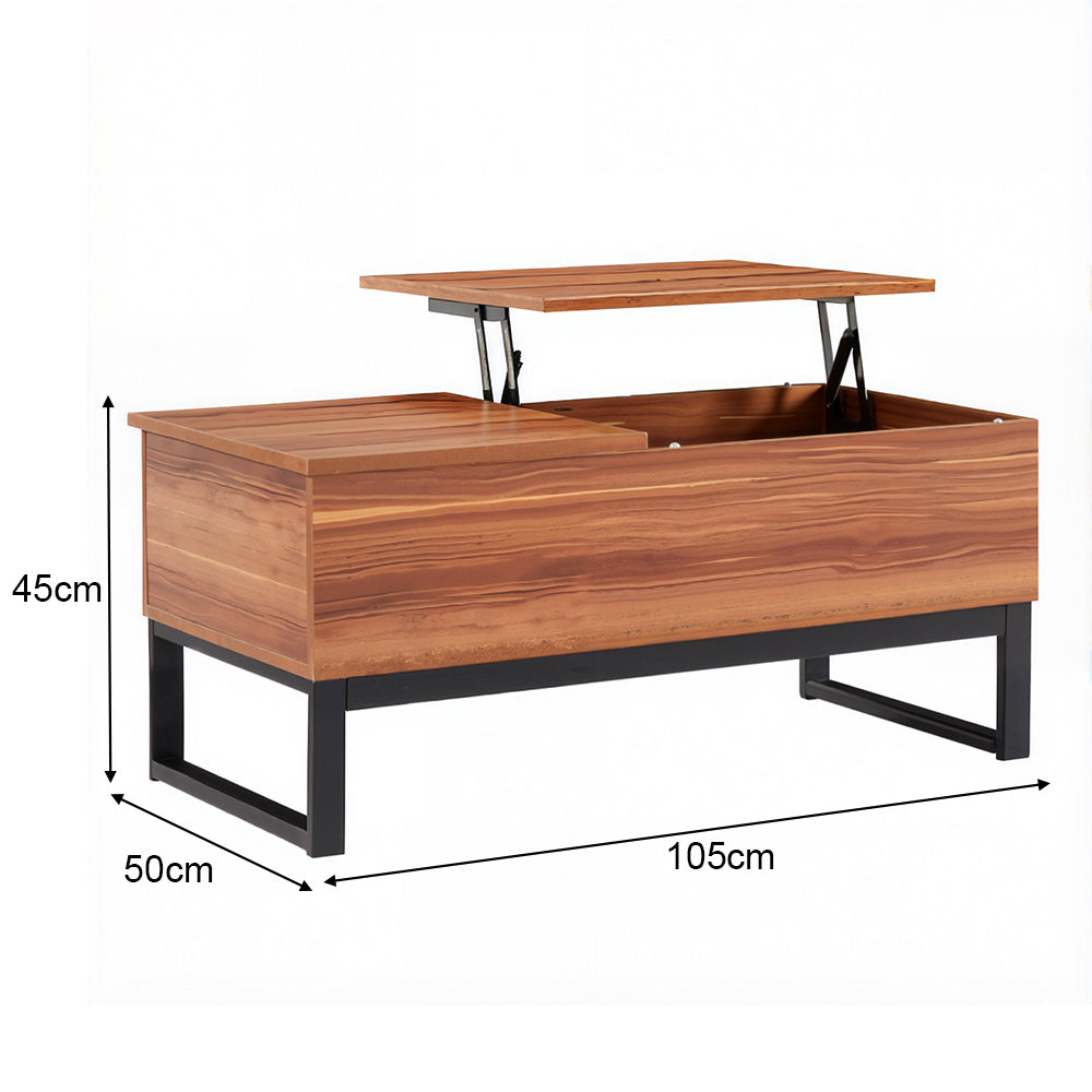 Eeeza Dual Lift-Top Coffee Table – Double Adjustable Surfaces, Hidden Storage, Industrial Style for Living Room & Office