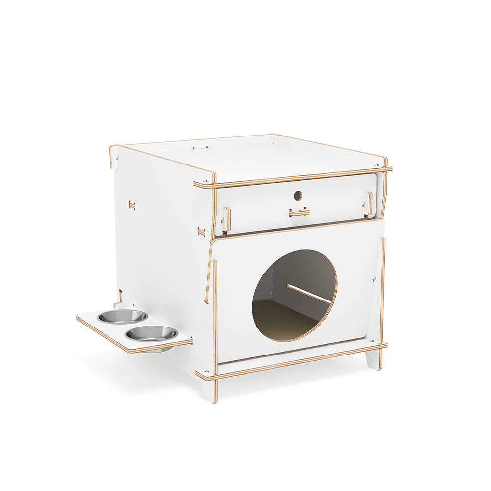 Eeeza Minimalist Multi-functional CatNap Side Table With Drawer