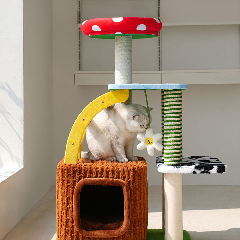 Eeeza Multi-functional All-in-One Plush Cat Tree