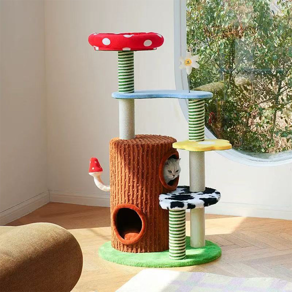 Eeeza Multi-functional All-in-One Plush Cat Tree
