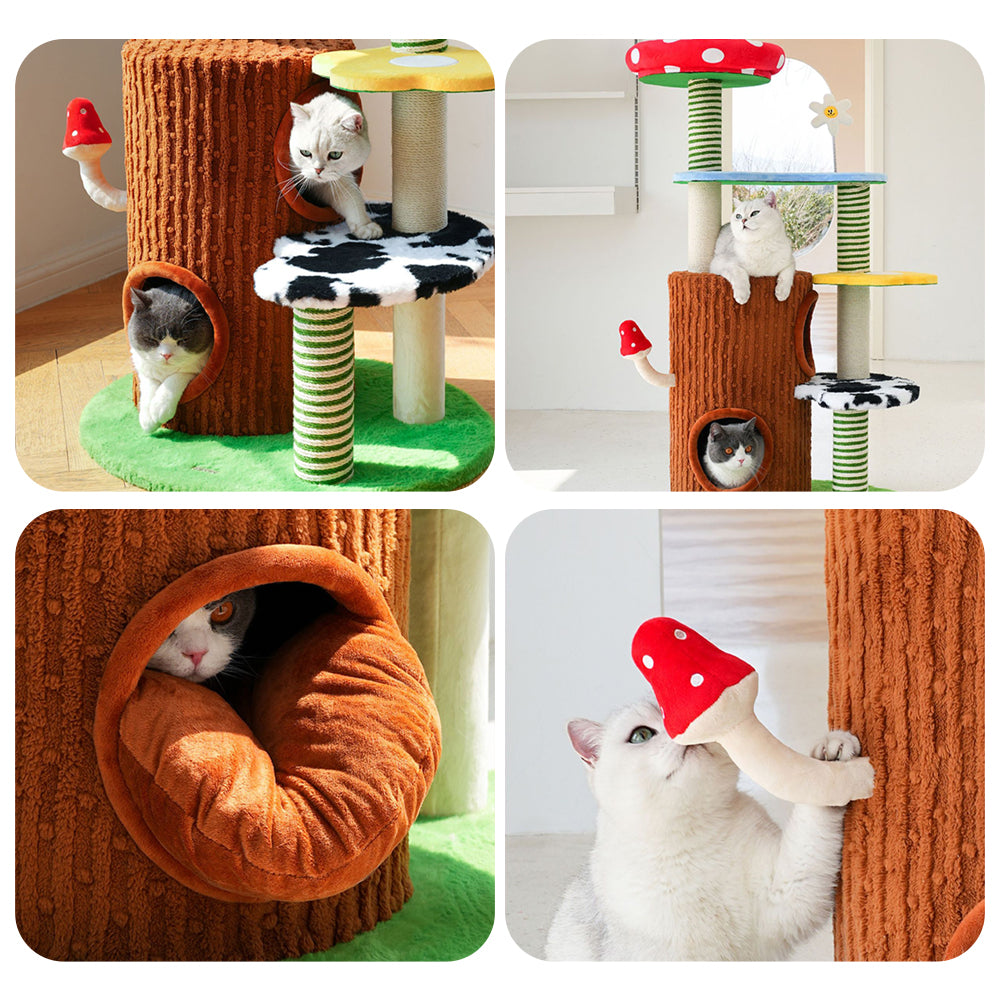 Eeeza Multi-functional All-in-One Plush Cat Tree