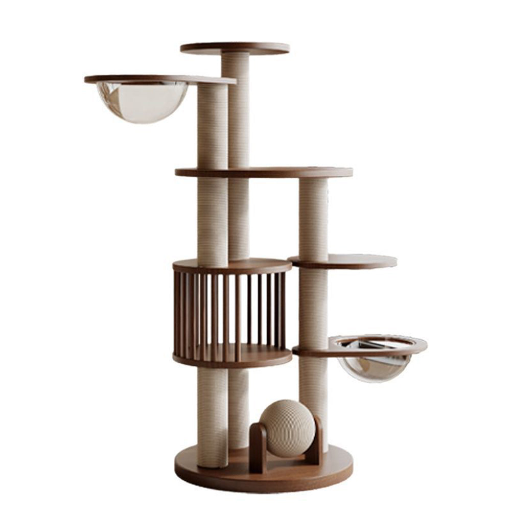 Eeeza Comfortable Solid Rubberwood Cat Tree
