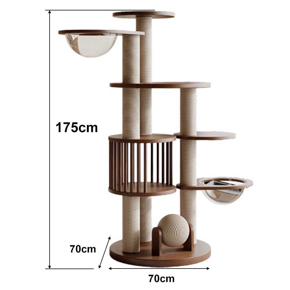 Eeeza Comfortable Solid Rubberwood Cat Tree