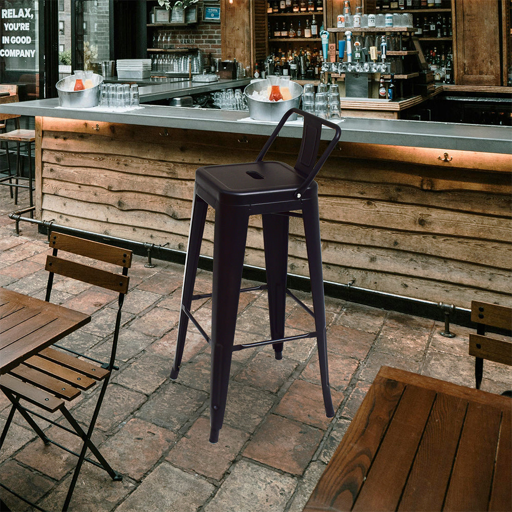 Eeeza Iron Frame Stackable Bar Stool Set