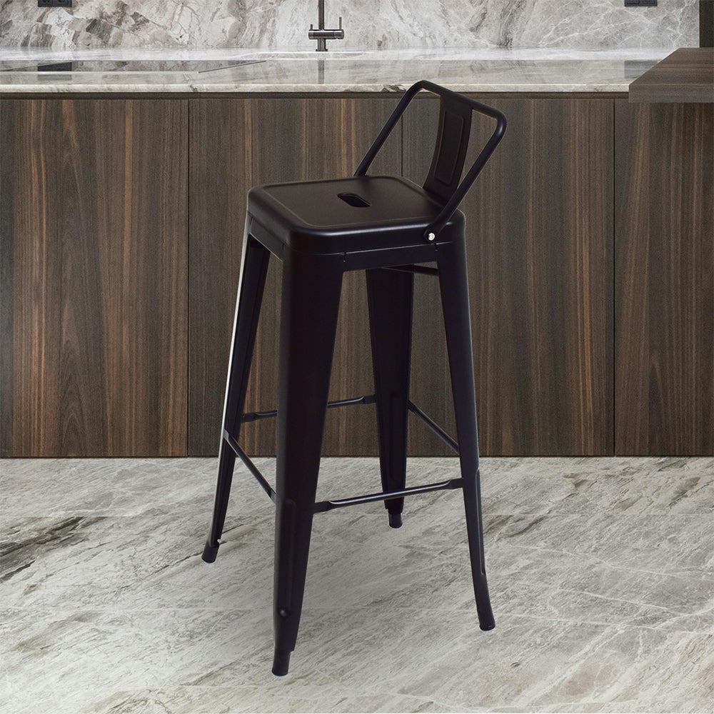 Eeeza Iron Frame Stackable Bar Stool Set