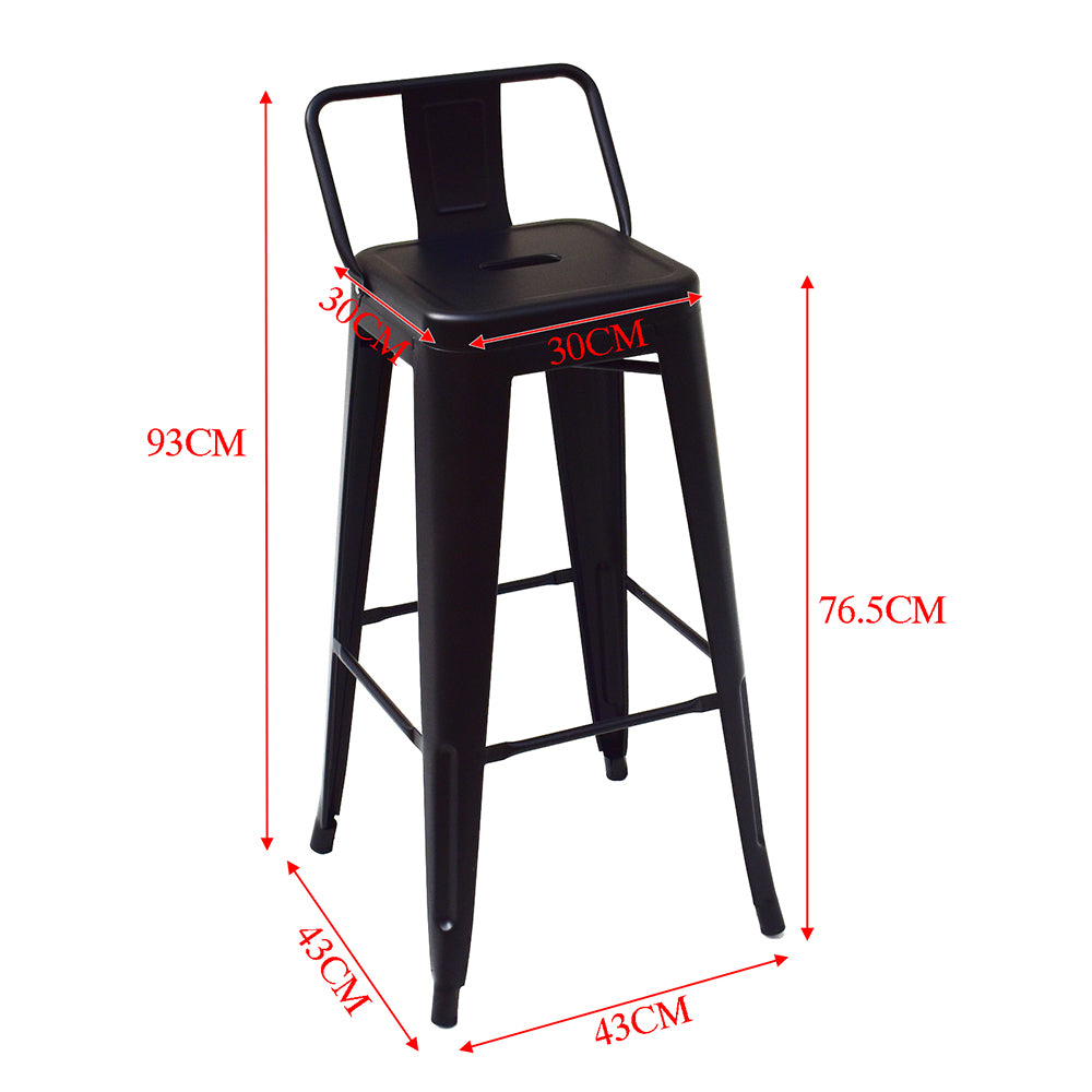 Eeeza Iron Frame Stackable Bar Stool Set