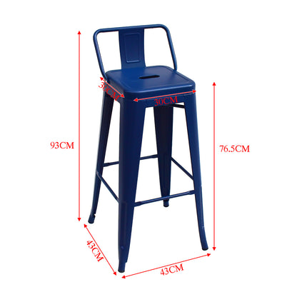 Eeeza Iron Frame Stackable Bar Stool Set