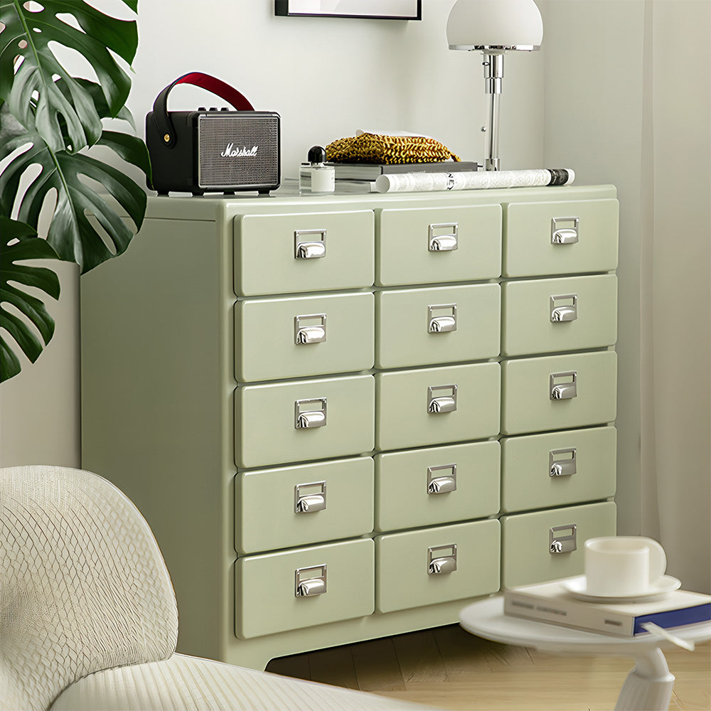 Eeeza 15-Drawer Modern Minimalist Metal Chest