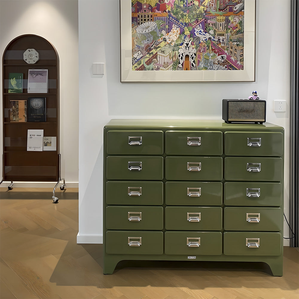 Eeeza 15-Drawer Modern Minimalist Metal Chest