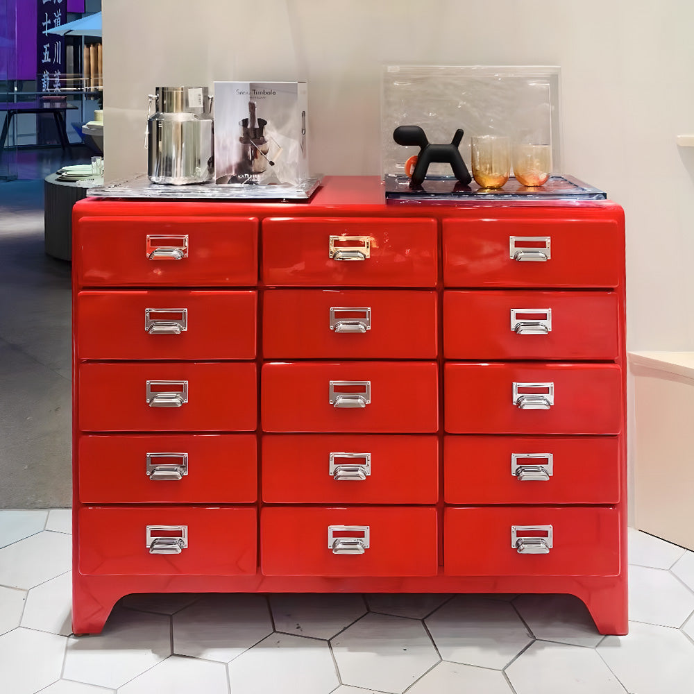 Eeeza 15-Drawer Modern Minimalist Metal Chest