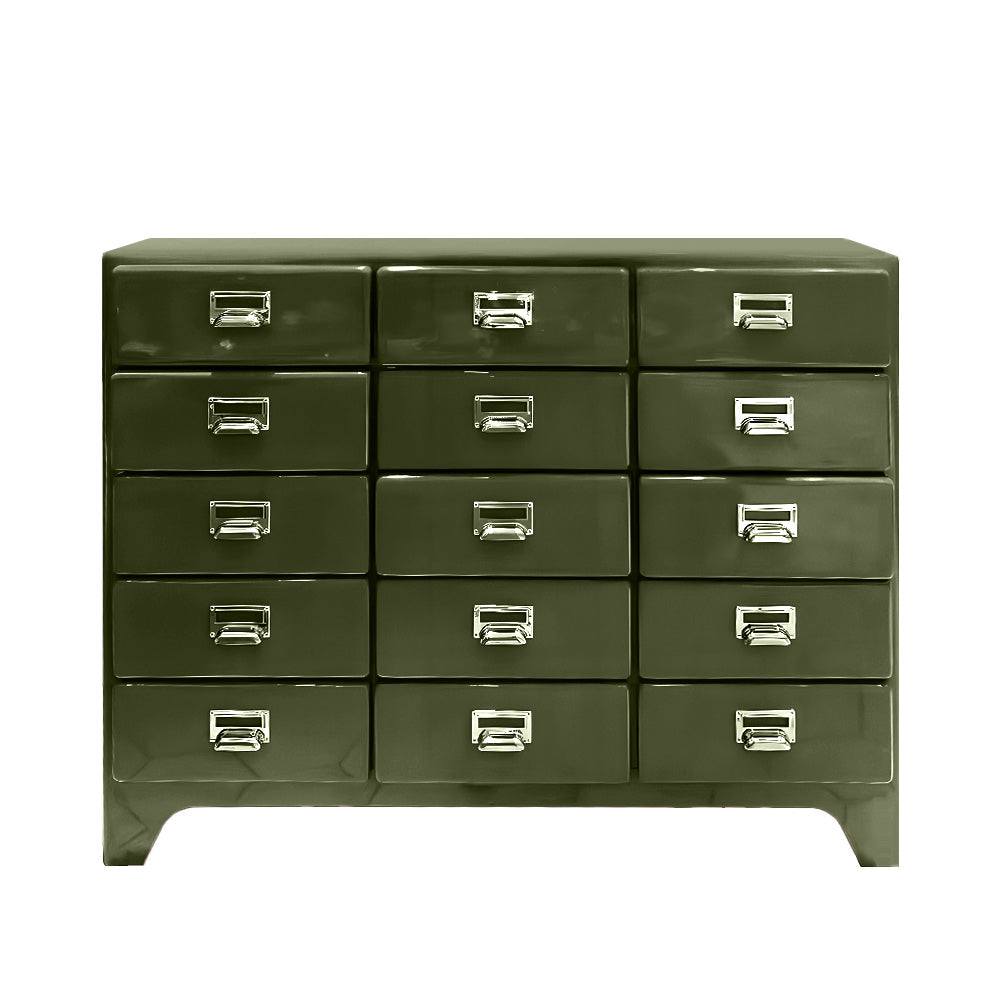 Eeeza 15-Drawer Modern Minimalist Metal Chest